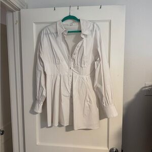 White Button-Up Corset Dress